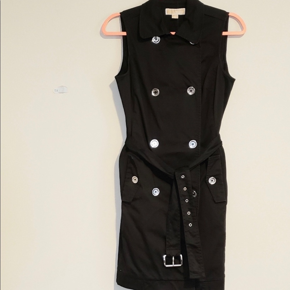 MICHAEL KORS SLEEVELESS BLACK BELTED DRESS SZ M